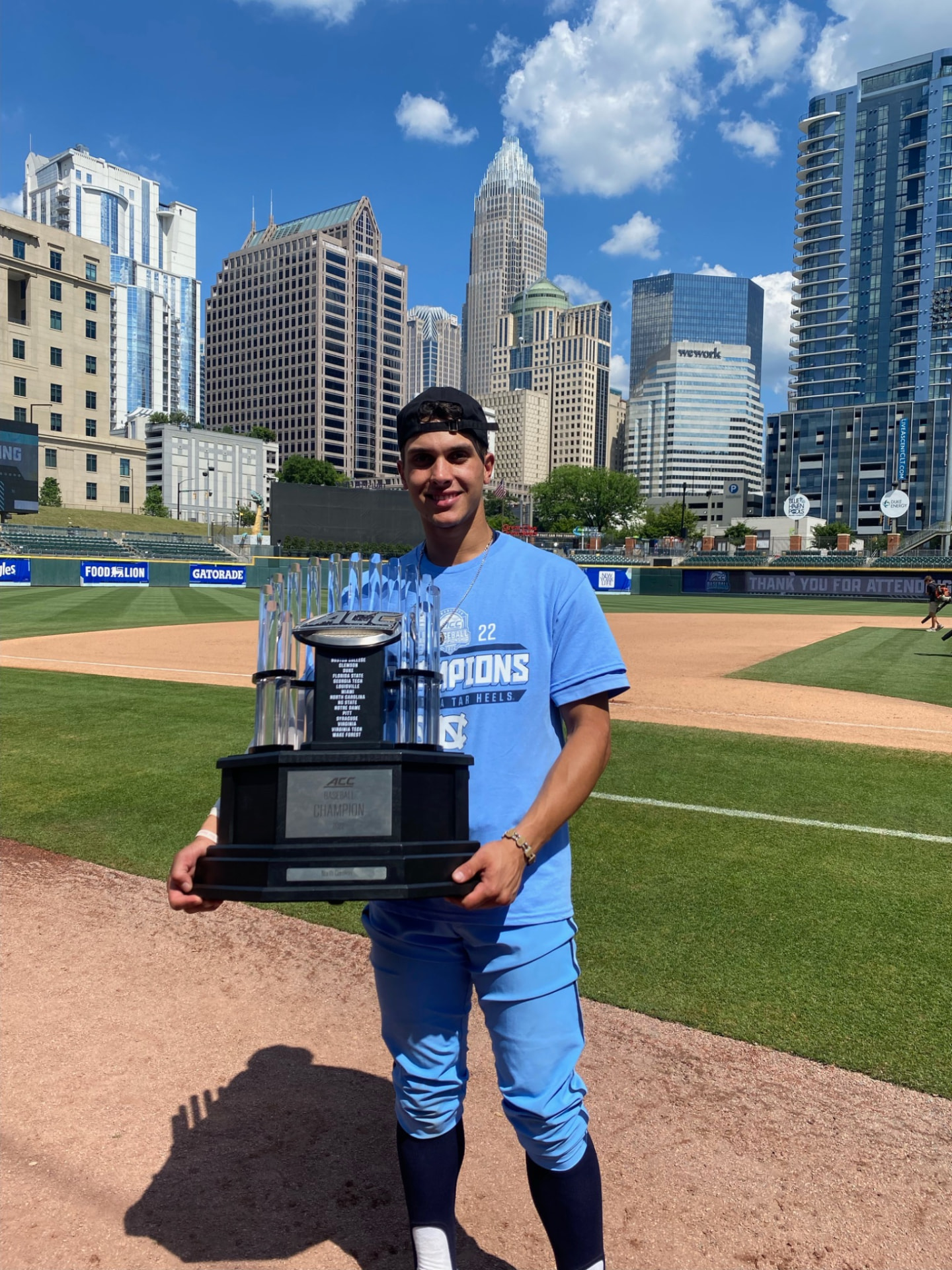 Johnny Castagnozzi with the ACC championship trophy during his time at the University of North Carolina.